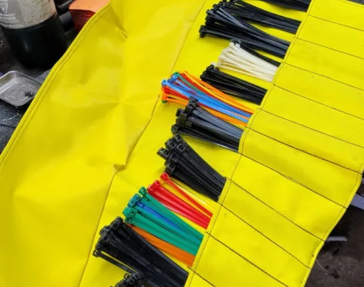 Custom holder organizing cable ties